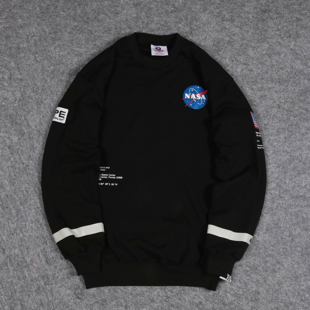 Jaket Crewneck APE NASA – Black Edition Trendy Casual Unisex Good Brand Quality Stylish