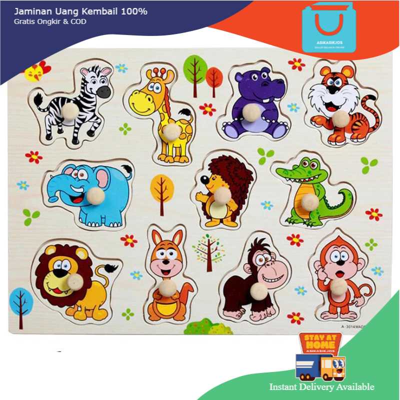 JJOVCE Mainan Edukasi Anak Wooden Baby Educational Model Hewan - 3014