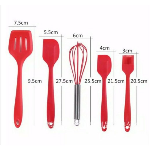 Easy Baking Spatula Silikon Set 5 in 1 Peralatan Alat Dapur Masak Cooking Props