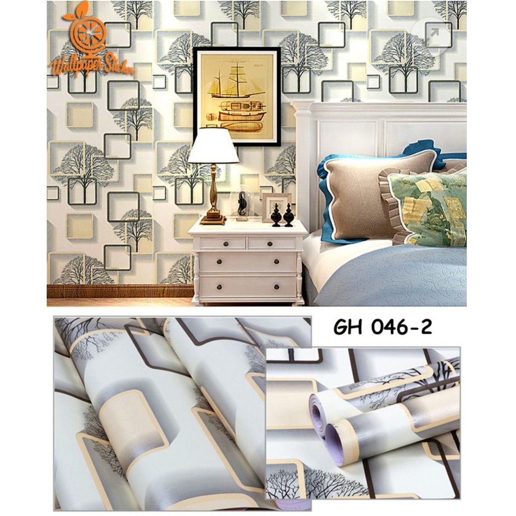 TERMURAH[BISA COD] Wallpaper Stiker Dinding New Motif Elegant High Premium Quality Size 45cm X 10M