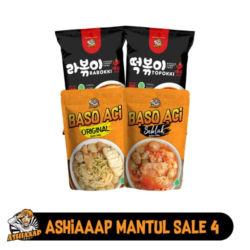 

[BUNDLE] ASHIAAAP PAKET MANTUL SALE 4 Rabokki Topokki Baso Aci Seblak Ori Pedas Gurih Instan Boci