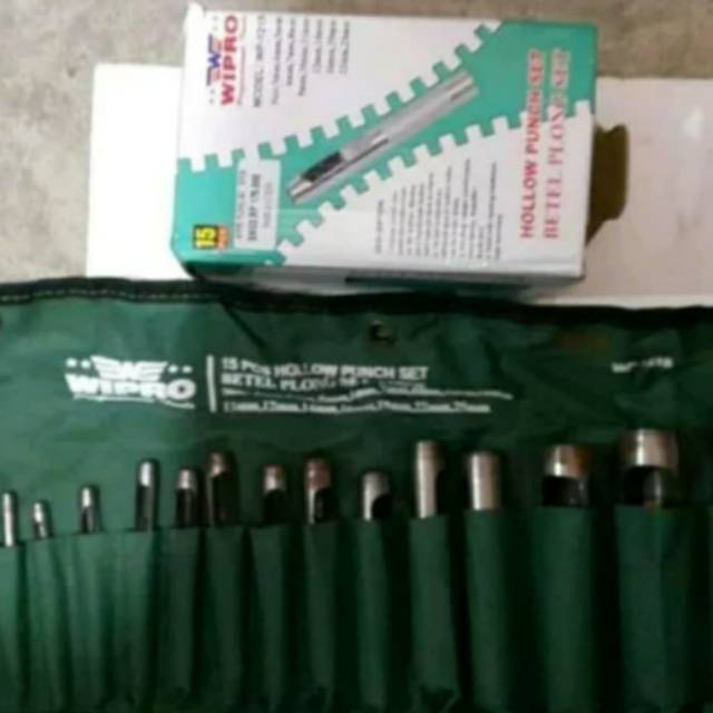

MDN | Alat Pembolong Gasket Kulit Set - WIPRO Hollow Punch Set 12 Pcs