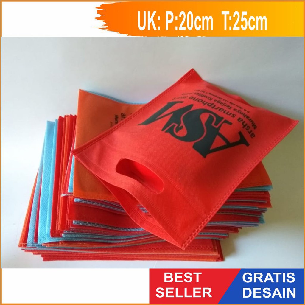 

GRATIS DESAIN 20x25cm Goodie Bag Custom, Tas Goodie Bag, Spunbond Custom, Tas Spunbond Sablon