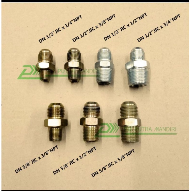 Dobel Nepel 5/8JIC X 1/2NPT - Besi / Double nipple