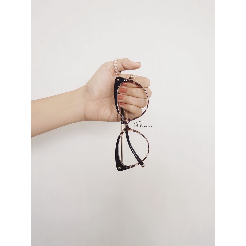 Flavia Eyewear - Kacamata Zia Cat Eye Acetat (custom minus, photochromic, blueray, bluechromic dan photobrown)