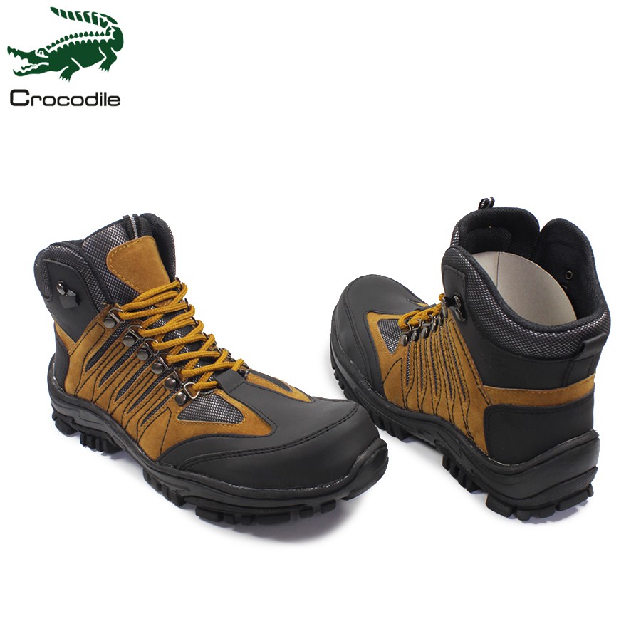 sepatu pria boots crocodile hauler safety tan sepatu haiking tracking outdoor murah