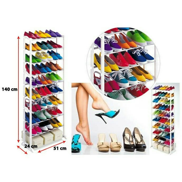 AMAZING SHOE RACK RAK SEPATU SANDAL BESI 10 SUSUN/ TINGKAT ANTI KARAT/RAK MULTIFUNGSI/RAK HIJAB