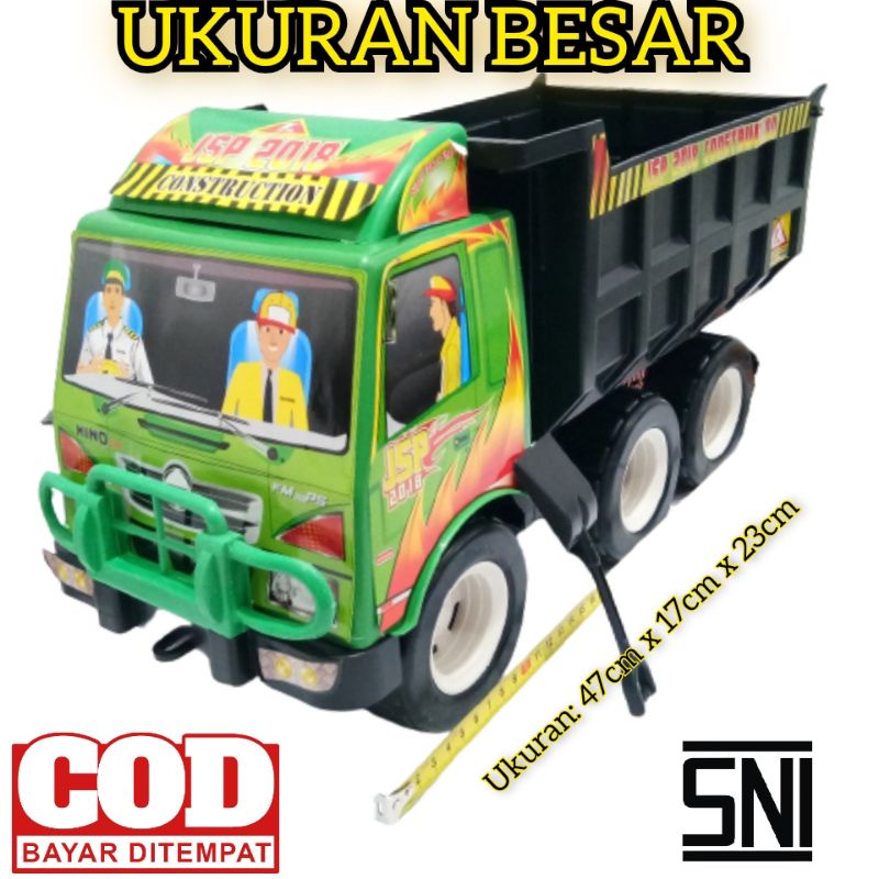Mainan Mobil Truk Pasir Jumbo Super Besar Dump truk panjang 48 cm ada