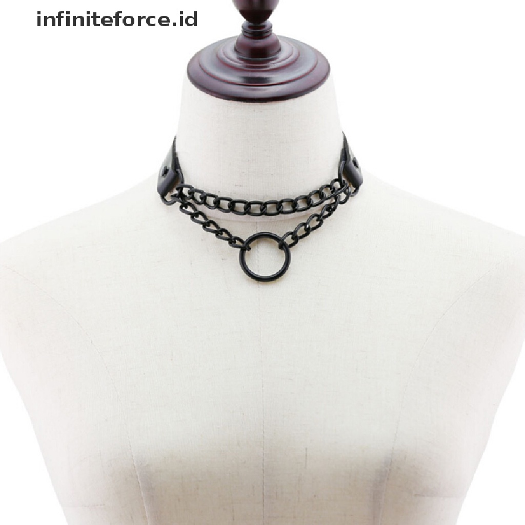 Kalung Choker Bahan Kulit Imitasi Gaya Gothic Punk