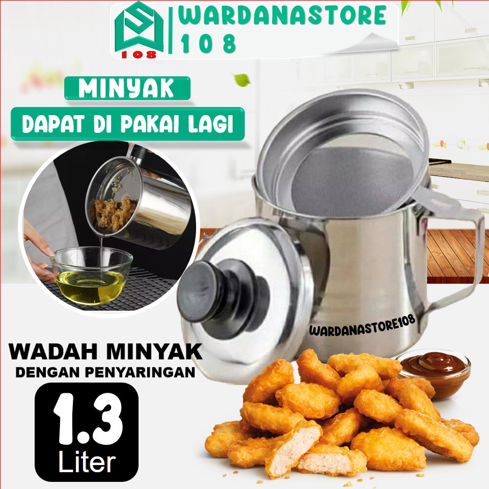 WADAH MINYAK JELANTAH / SARINGAN STAINLESS STEEL MINYAK GORENG SISA TEMPAT JELANTAH / SARINGAN STAIN