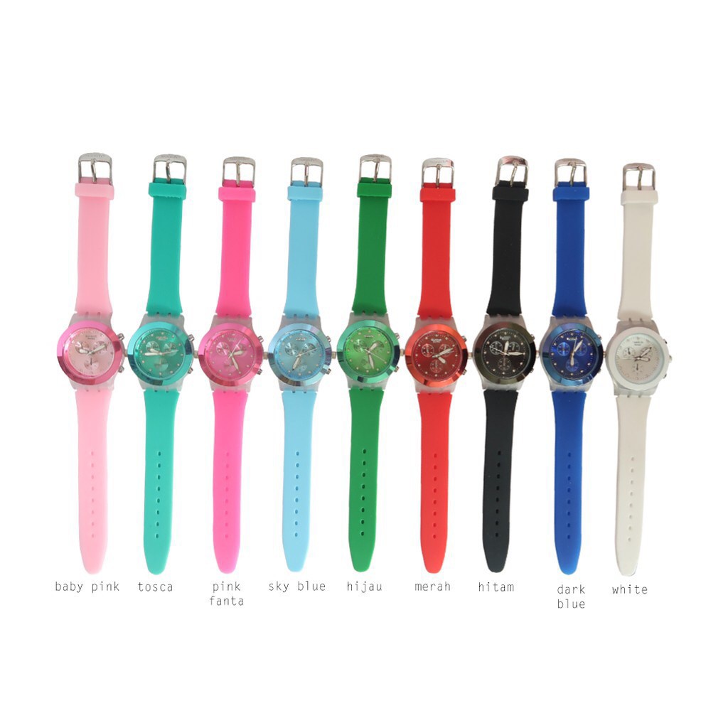 PA JAM TANGAN SWATCH RUBBER CHRONO OFF JAM TANGAN MURA PRIA WANITA - SW006