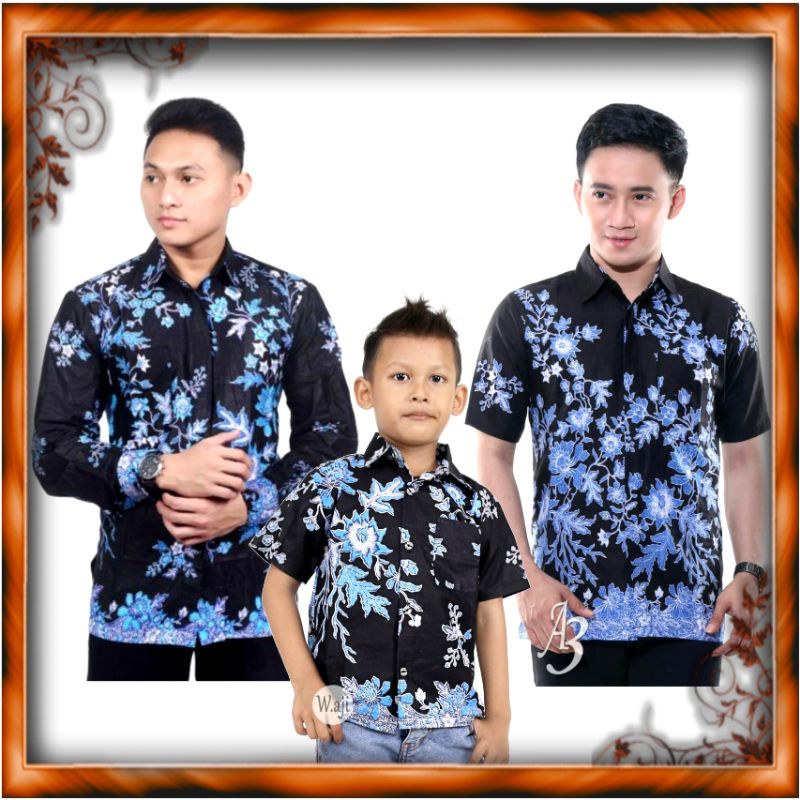 COD,BATIK COUPLE  AYAH ANAK CIBULAN BIRU,BAJU KAPEL AYAH DAN ANAK, SERAGAM BATIK KONDANGAN