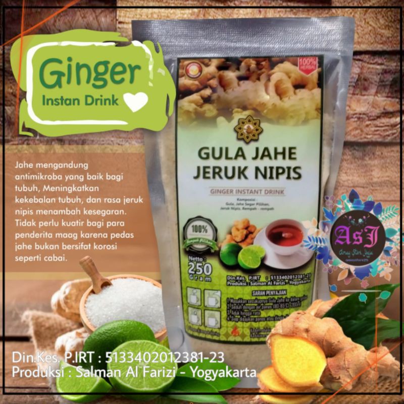 

Gula Jahe Jeruk Nipis 250gr / Ginger Instan Drink Salman Al Farizi / Jahe Bubuk