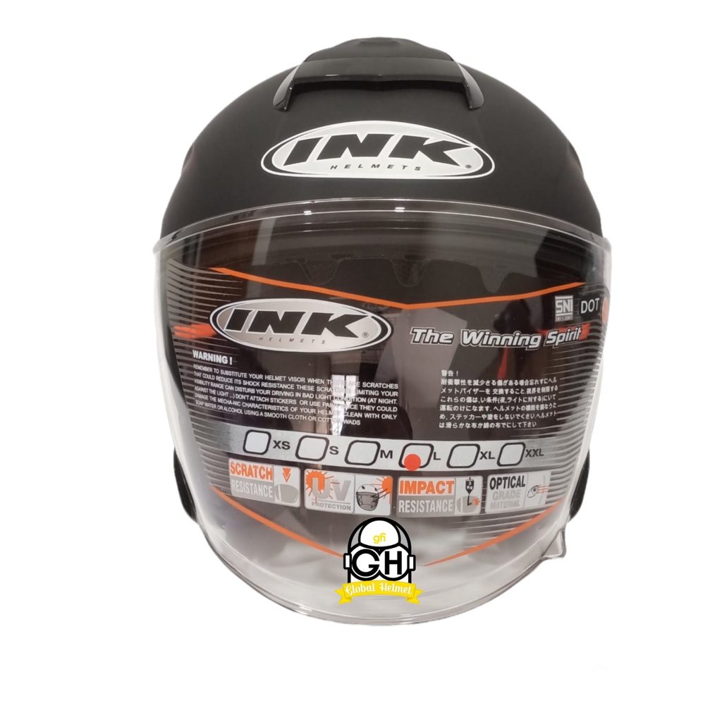 INK HELM DYNAMIC SOLID BLACK DOF SINGLE VISOR