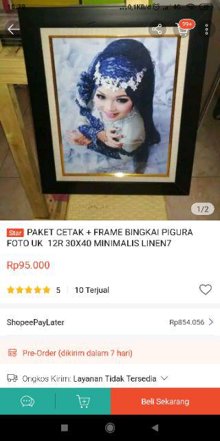 Paket Cetak + Frame Bingkai Pigura Foto Uk  12r 30x40 Minimalis Linen7