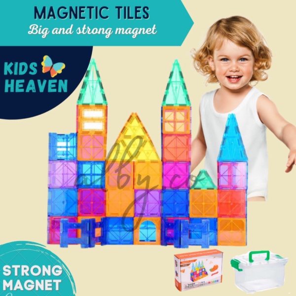 

Kidsheaven - Magnetic Tiles mainan magnet blok magnetik block edu toys - 78 box kardus Limited