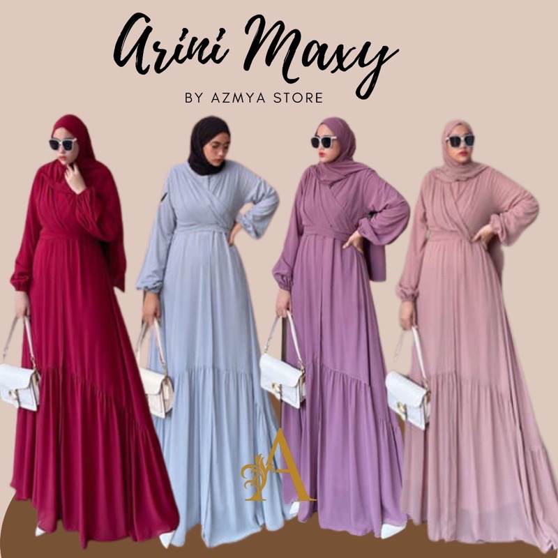 Gamis Ceruty Premium ARRINI DRESS MAXY Gamis Busui LD 110cm- Gamis Wanita Busui Friendly