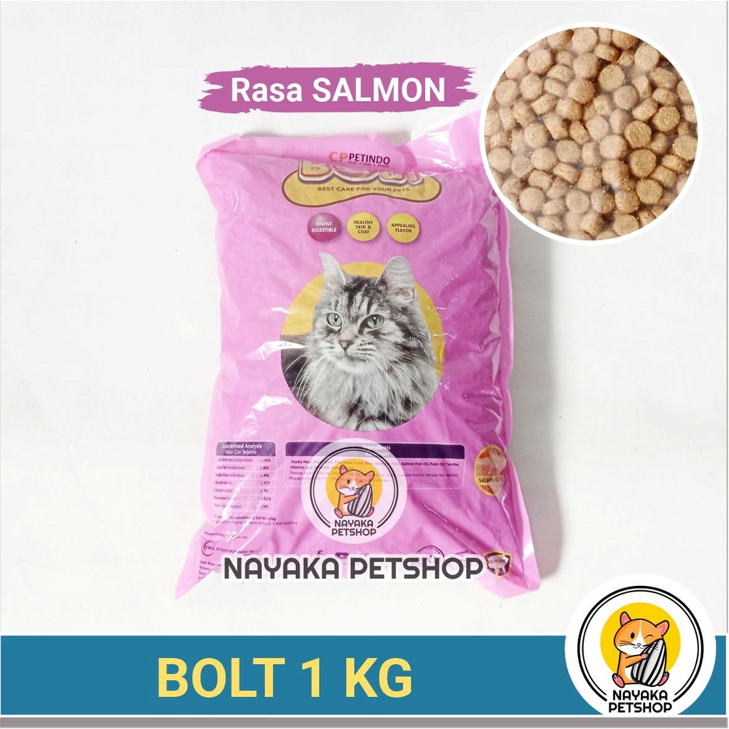 Bolt 1 kg Pakan Kucing Kering Makanan Dry Food