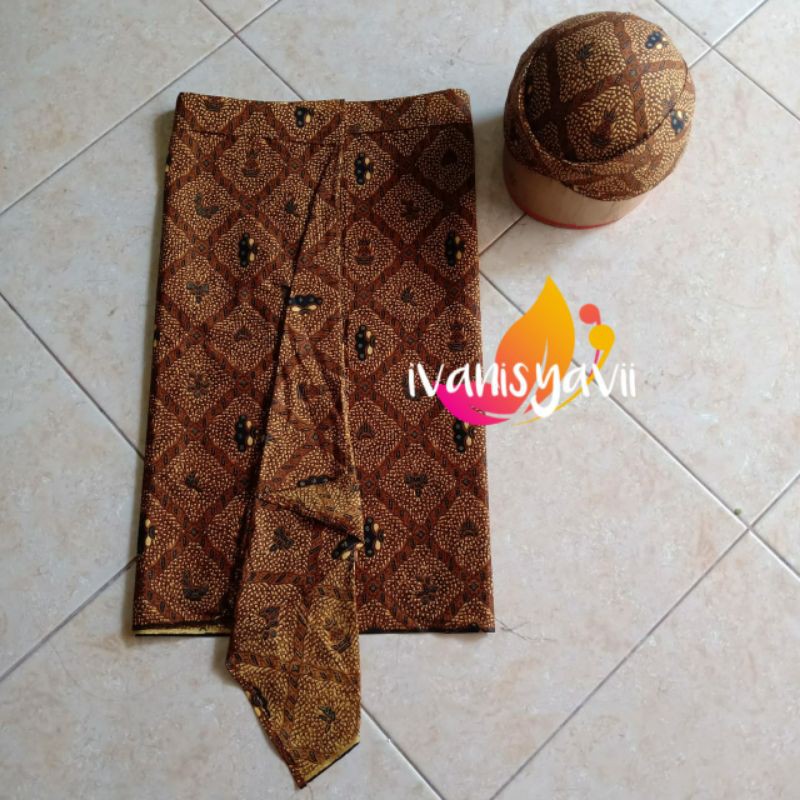 Set Jarik INSTAN + Blangkon (ModeL Jawa/ Sunda), Motif Sido Mukti