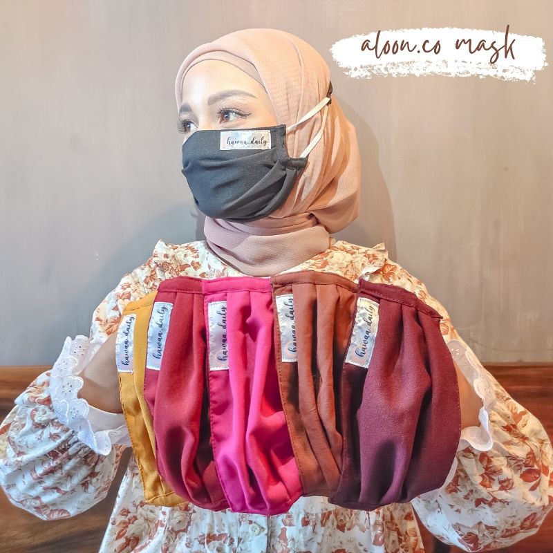 MASKER HIJAB SERUT - MASKER KOMBINASI (PART 2) - MASKER KAIN 2PLY / LAPIS  BY ALOON.CO