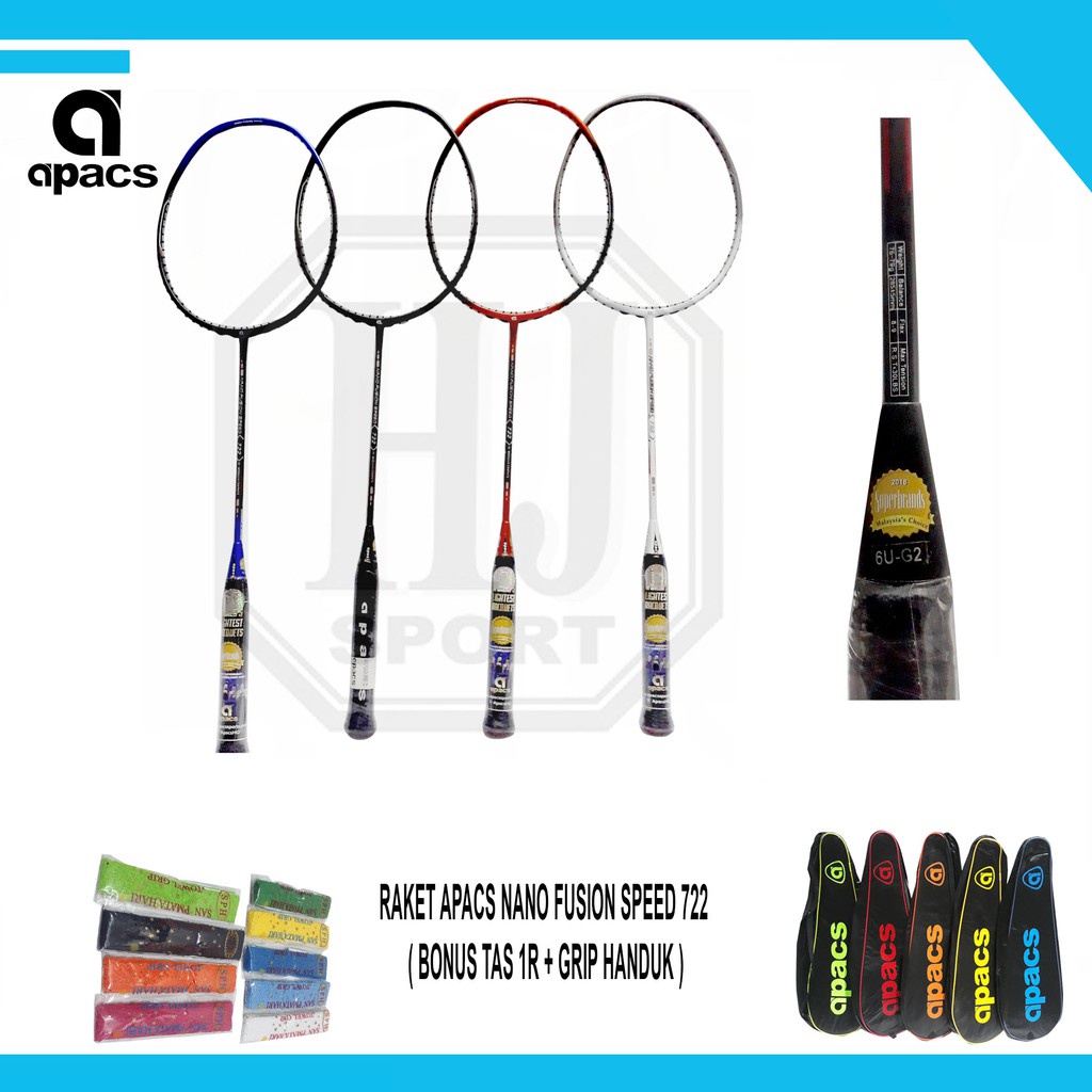 Raket Original Apacs Nano Fusion Speed 722 Original Bonus Tas Apacs 1R