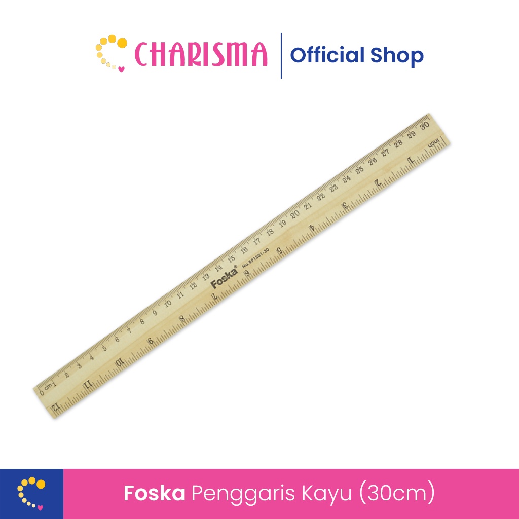 

Penggaris Panjang - Foska Penggaris Mistar Kayu - Penggaris Pola Bahan Kayu 30cm