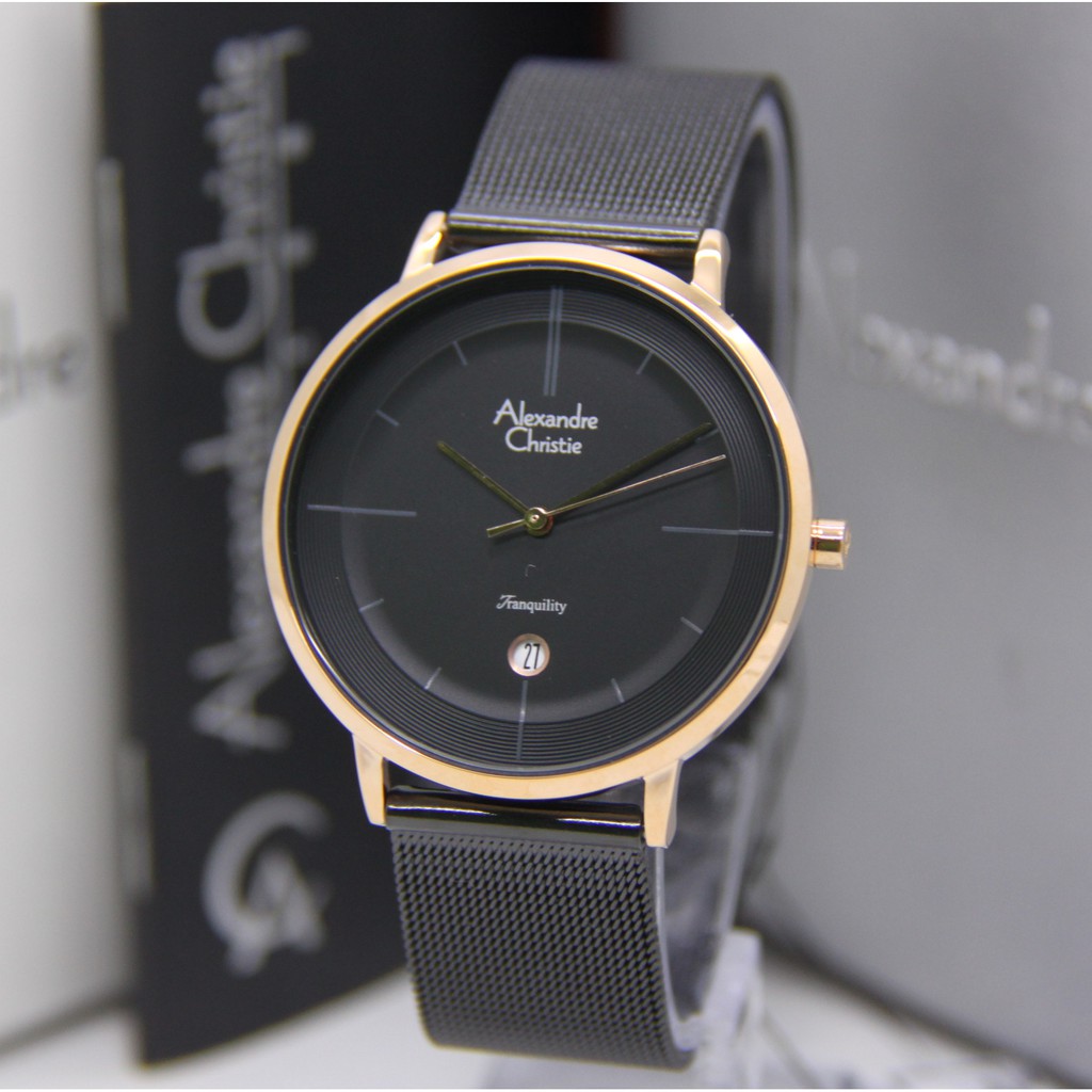 ALEXANDRE CHRISTIE 8627 PRIA BLACK ROSEGOLD ORIGINAL AC8627 AC 8627 JAM TANGAN COWOK ARLOJI COWOK