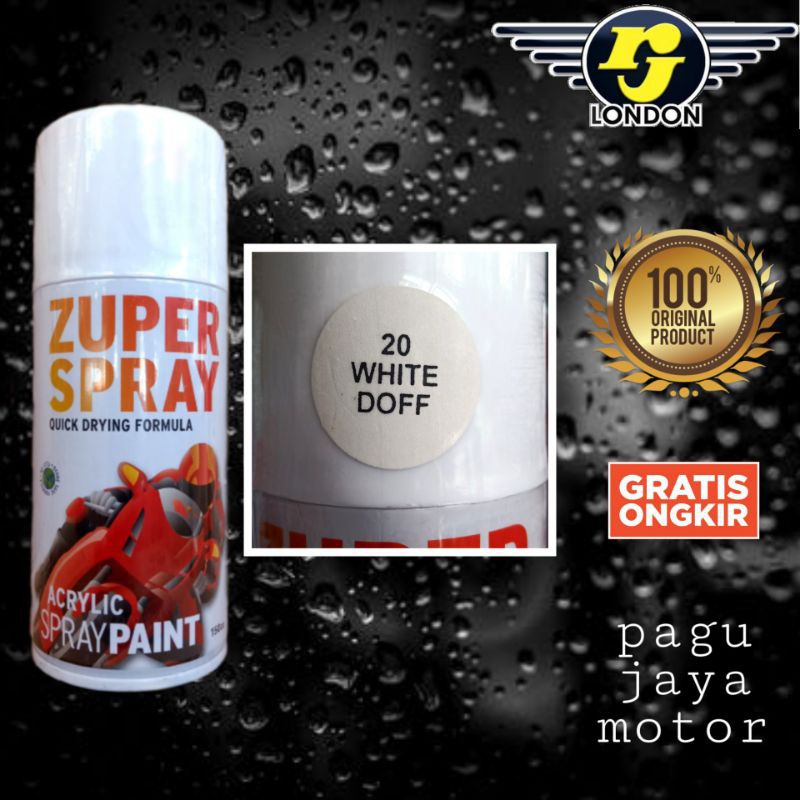 Pilok pilox 150cc putih doff zuper spray cat semprot spray paint untuk cat besi kayu plastik motor mobil velg helm