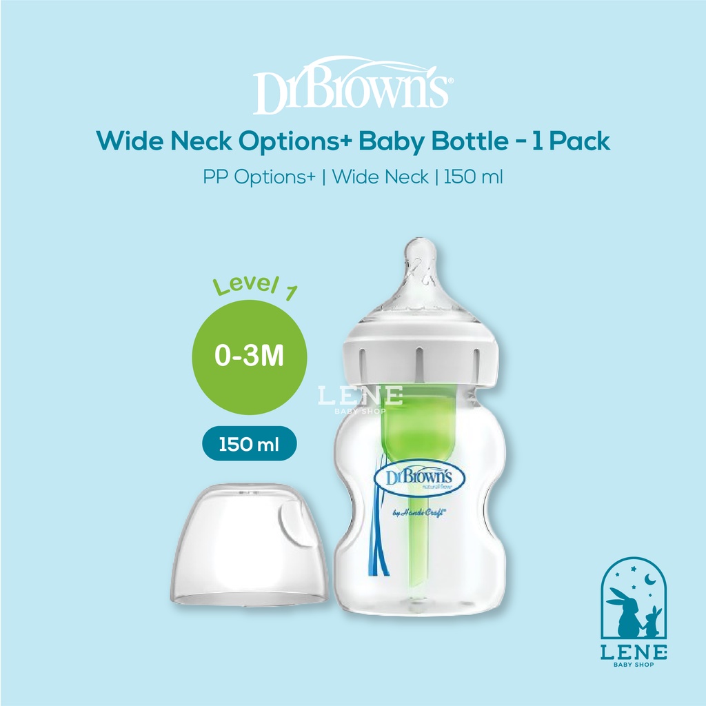 Dr. Brown's Wide Neck Options+ Baby Bottle 150ml - 1 Pack / Botol Susu Bayi DrBrown