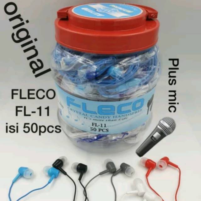 Headset handfree earphone hf fleco FL-11 FL11 toples superbass isi 50biji SUPER EXTRA BASS