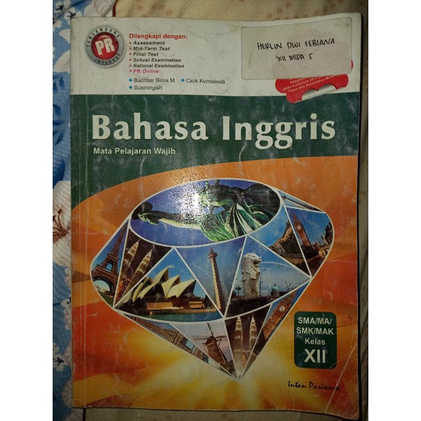 LKS PR Bahasa Inggris Kelas 12 SMA/MA/SMK/MAK Penerbit Intan Pariwara Kurikulum 2013