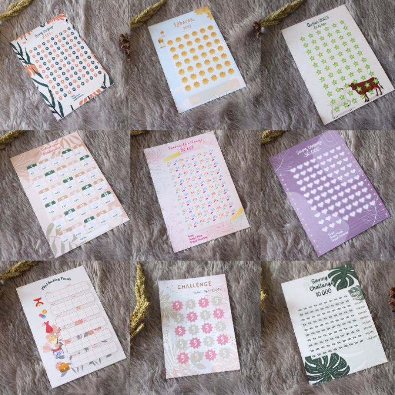 

Paket Kertas Saving Challenge / Kertas Untuk menabung