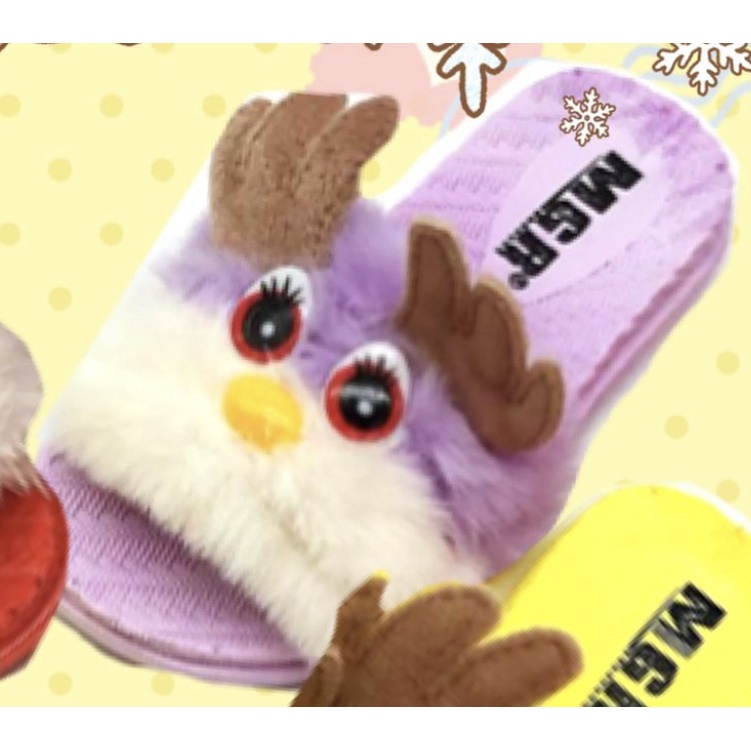 Sandal Slop Bulu Rusa Reindeer Anak Remaja Lucu Imut Cute Cantik MGR Morego Mokaya Balance / Size 24-29 | 30-35 (2028-1)