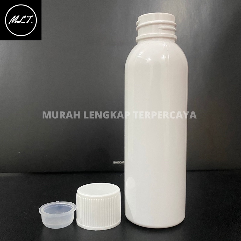 BOTOL 100 ML TUTUP ULIR PUTIH PET BR 100ML PUTIH ULIR PUTIH BR 100ML PUTIH