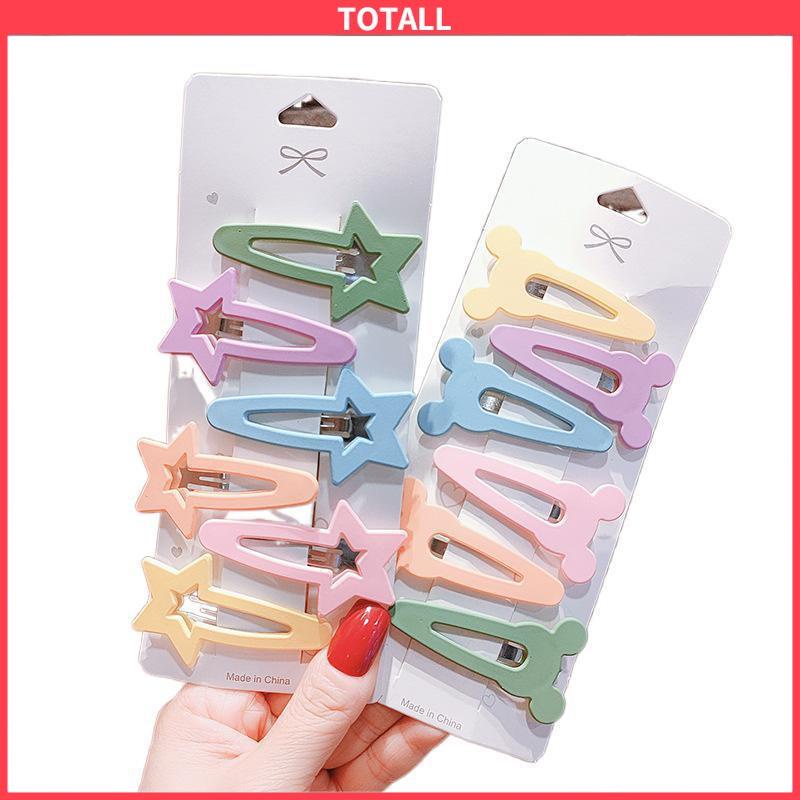 COD 6 PCS Sederhana Temperamen Jepit Rambut Gadis Sisi Poni Jepit Rambut Rusak Rambut Permen Klip Warna-Totall
