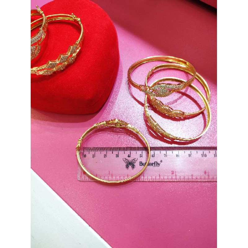 GELANG KERONCONG OVAL MATA ( PERAK 925 ) LAPIS EMAS 24K