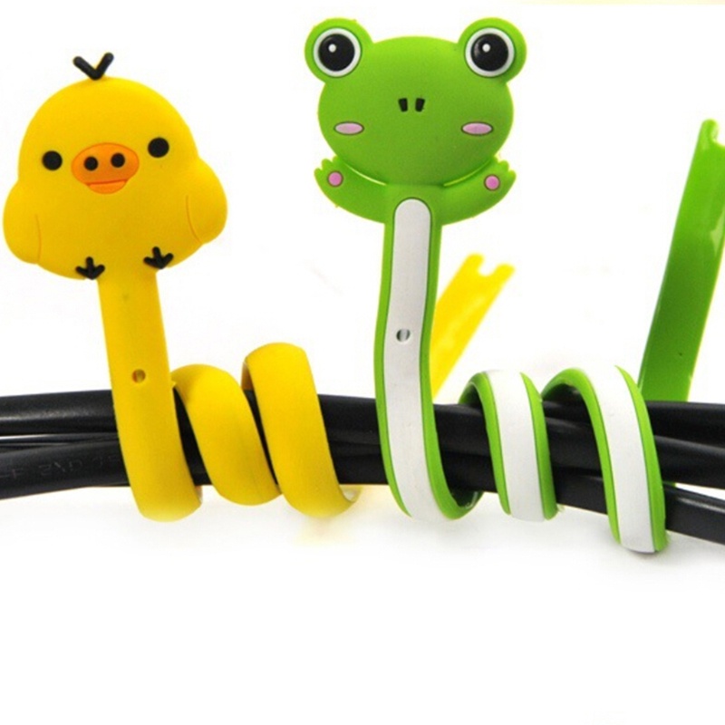 1pc Winder Organizer Kabel Earphone Desain Hewan Lucu