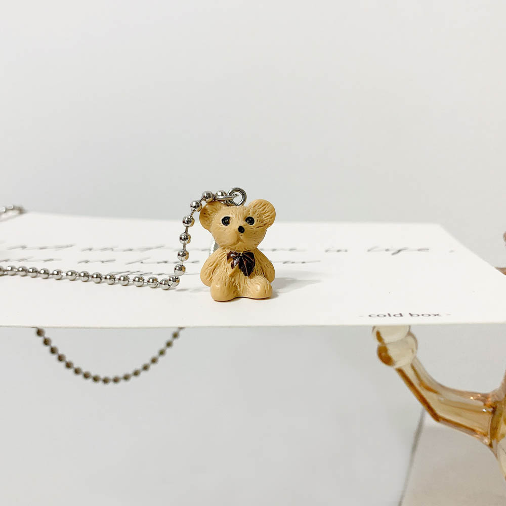 【COD Tangding】Fashion Bear Necklace Korea Fashion Cute Bear Pendant Accessories