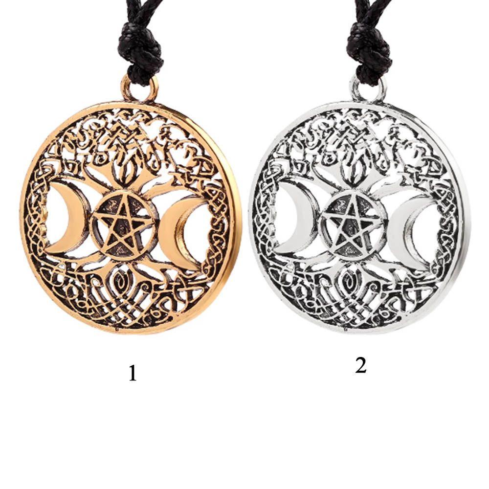 Liontin LILY Pentagram Ilmu Sihir Charm Triple Moon