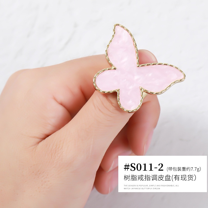 MSY Ring Pallete Nail Art Shell /Display Palet Butterfly/Wadah Pencampuran Warna/Acrylic Finger Ring Plate Manicure Tool