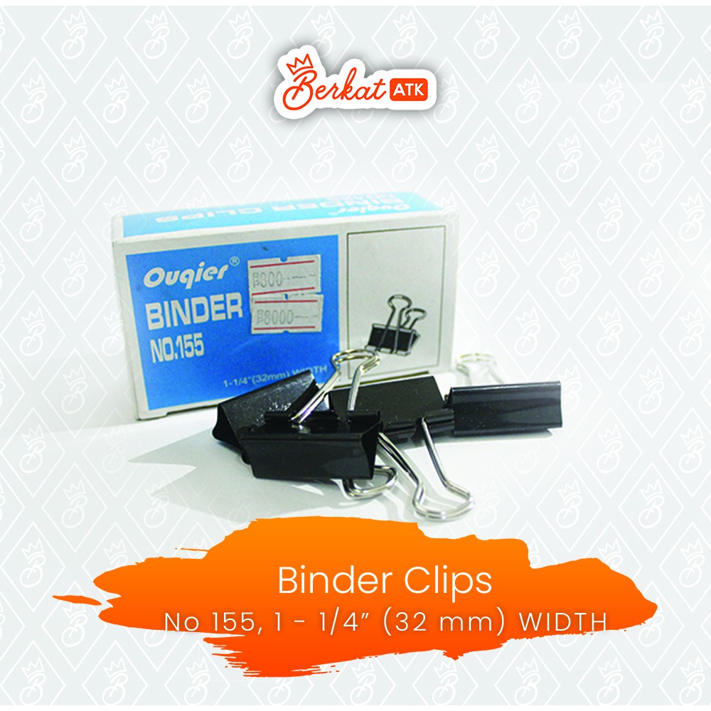 

Binder Clips No 155, 1/4" (32 mm) WIDTH