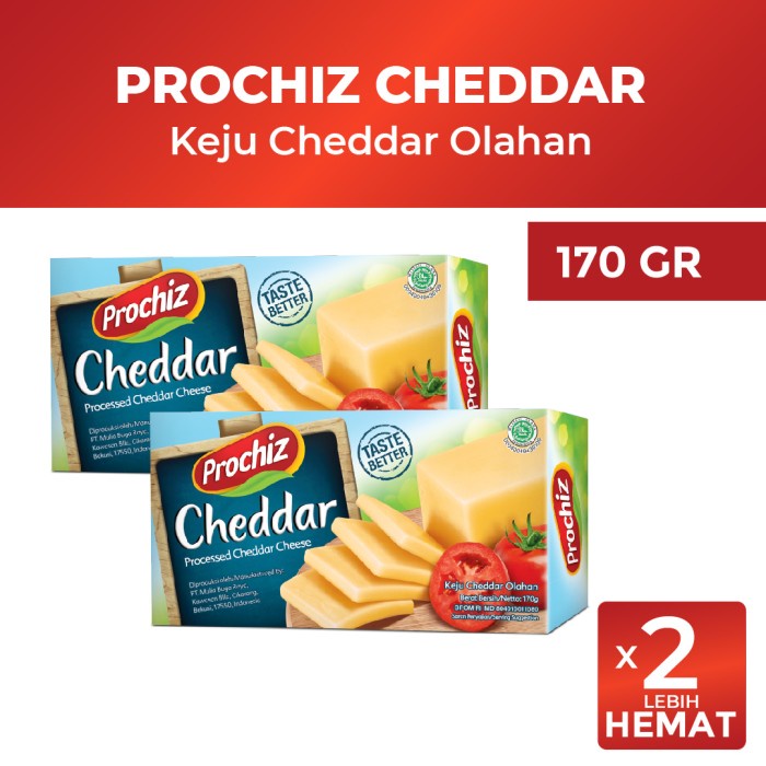 

Keju- Prochiz Cheddar 170 Gr Double Pack -Keju.