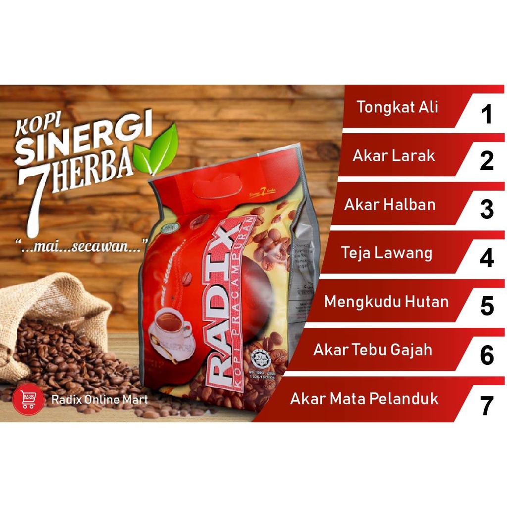 Kopi Radix HPA Jumbo isi 32 Sachet Malayasia Kopi Herbal Original