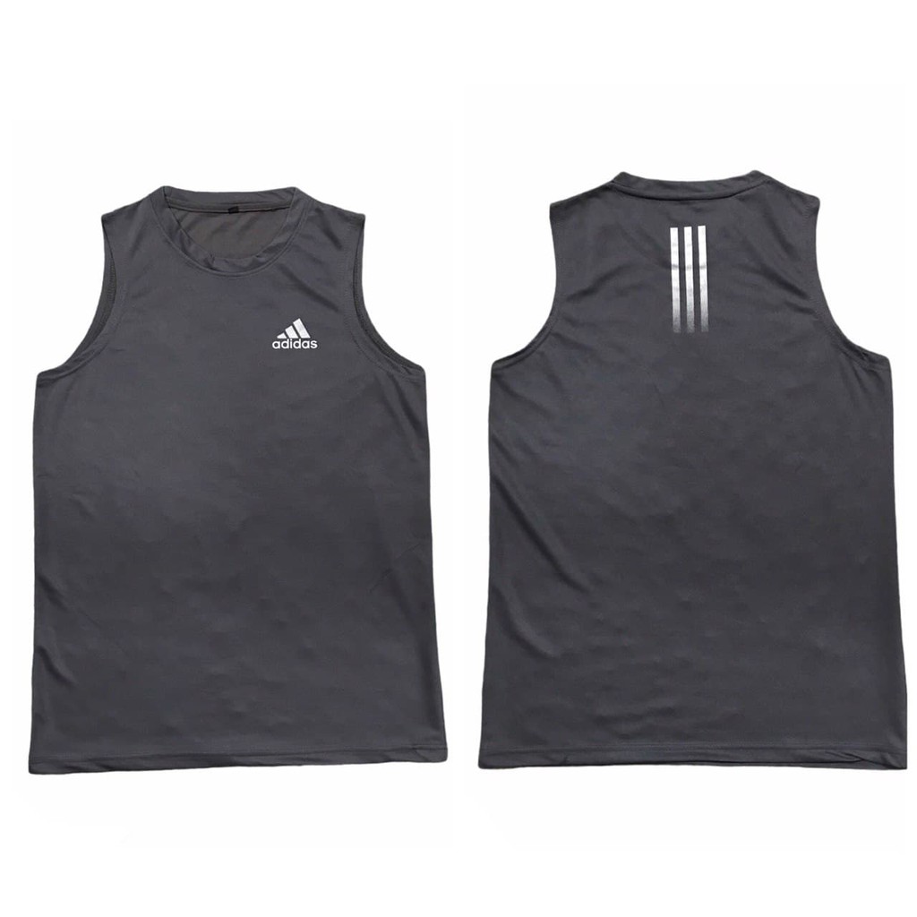 Singlet Training Bahan *Corak*-Adi abu tua