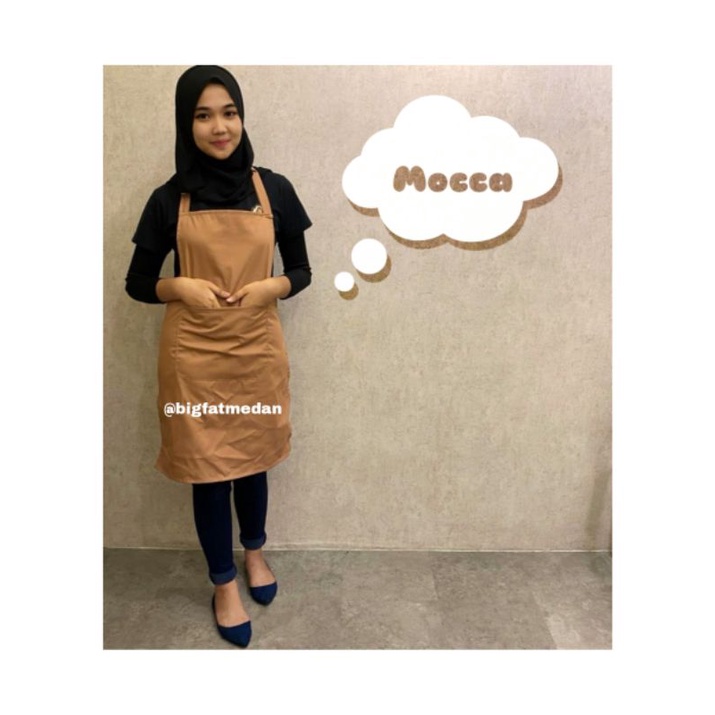 Celemek Apron Full Body + Bordir min order 4pcs untuk setiap design logo (bisa campur warna)