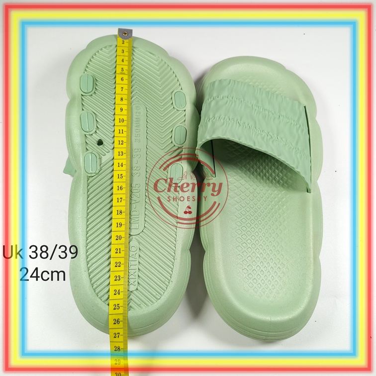 V205GL6 Sandal Slop Karet Jelly Model Kapal Empuk Wanita Glanzton Sendal Selop Rumahan Kerut Tawana