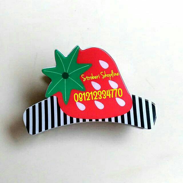 Jepit Rambut Strawberry Bergigi