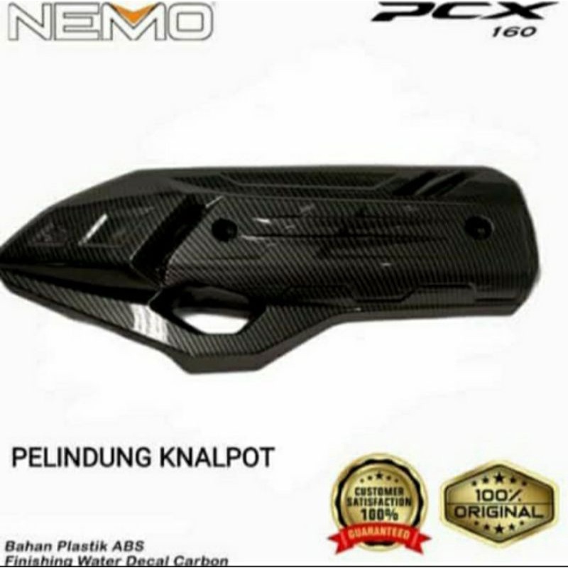 Cover tutup knalpot New PCX 160 2021 carbon nemo