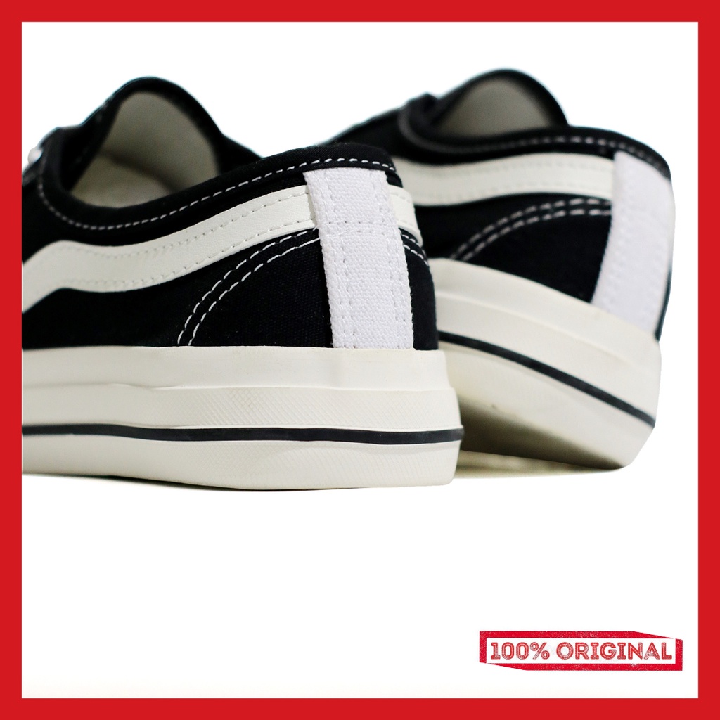 ORIGINAL - Sepatu Brand Lokal Kasual Pria Wanita No Brand Black White Low Not Sneakers Ventela New Public Low Hitam Putih