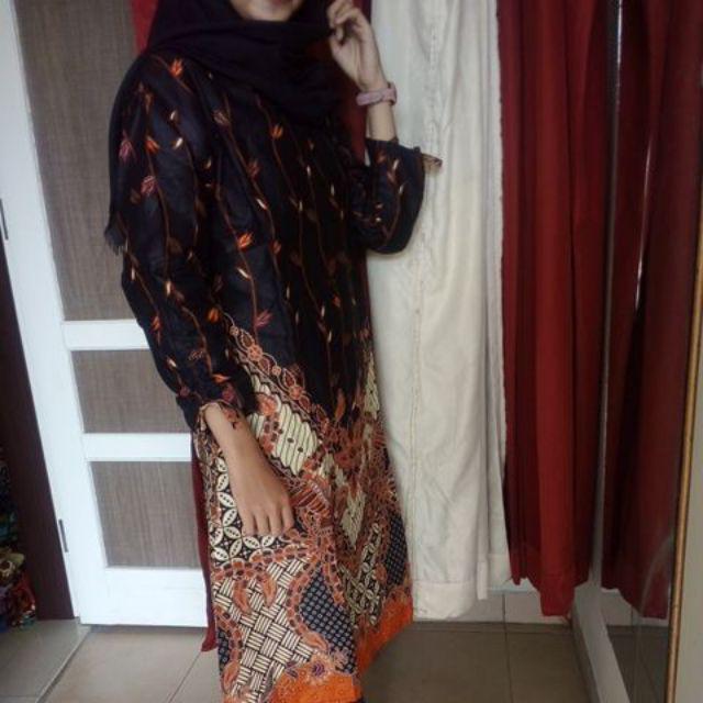 Tunik Batik Serut Genes Jelita Terlaris Tunic Navbor Yelbor Whitbor Creambor